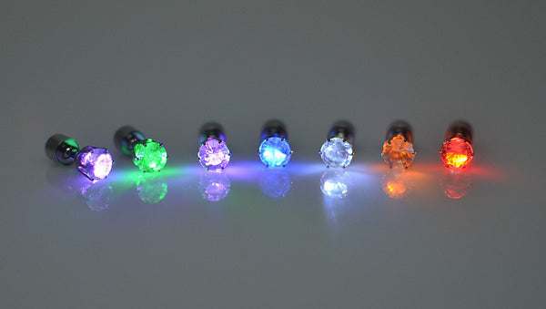 Stainless Steel LED Studs Earrings - FREE SHIPPING - Parenting Survival Gear